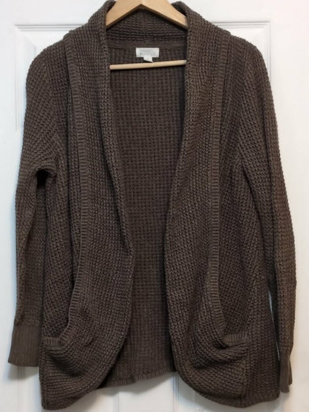 Market & Spruce Tabatha Sz L Slouchy Cotton Wool Blend Cardigan Sweater Academia
